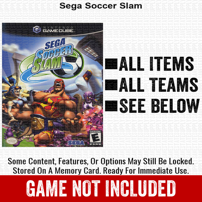 Sega Soccer Slam 100% Nintendo GameCube Memory Card Save CHEATS