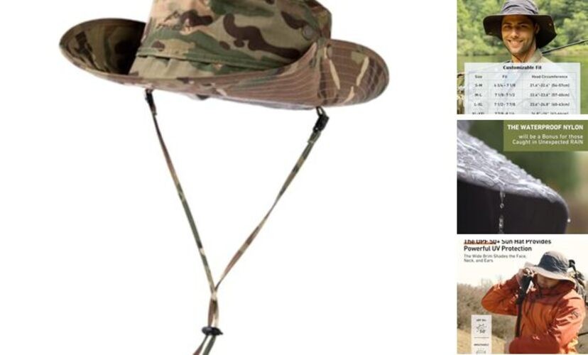 Oversize XL XXL Large Wide Brim Waterproof Medium-Large 00702_camo Army Green