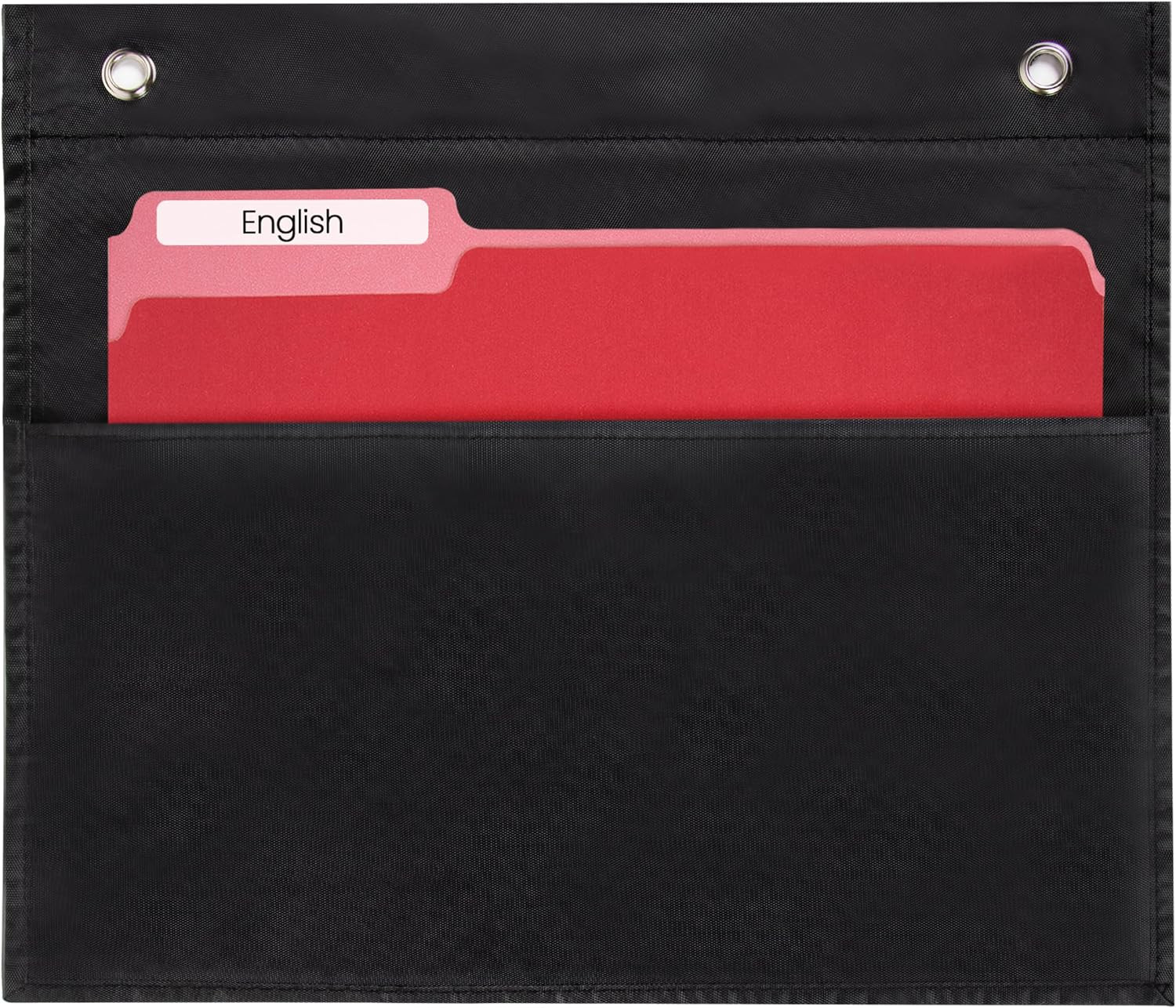 - 1 Pocket File Pocket Chart, Black - Versatile Wall Hanging File Folder Organiz