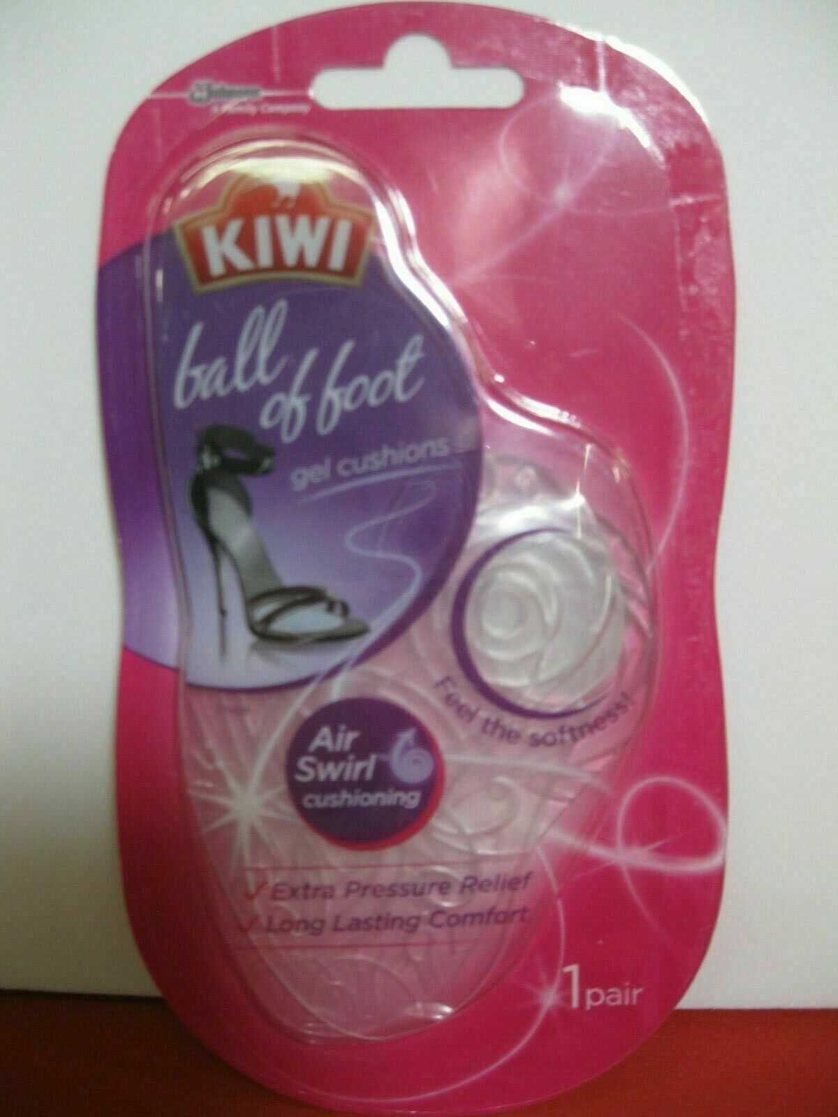 KIWI Women's Comfort Gel Cushions High-Heel Ball of Foot Pads - 1 Pair Air Swirl