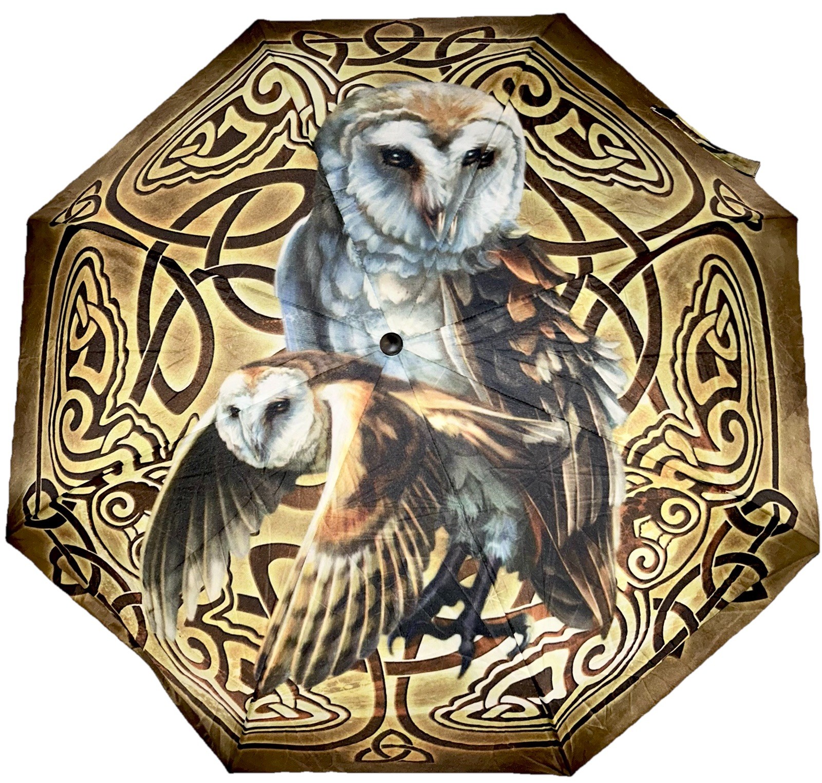 Umbrella Celtic Barn Owl Art Brigid Ashwood Pagan Art Graphics Nylon New