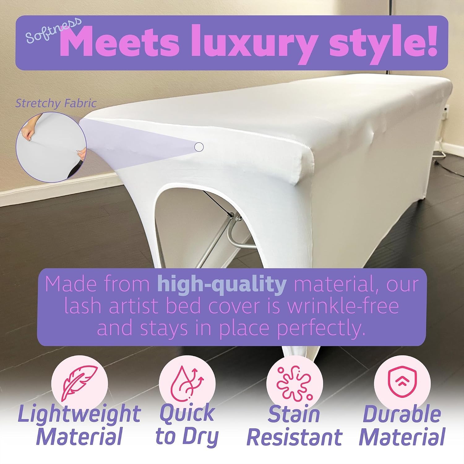 Soft & Snug Stretch Massage Table Cover – Ideal for Therapists & Estheticians