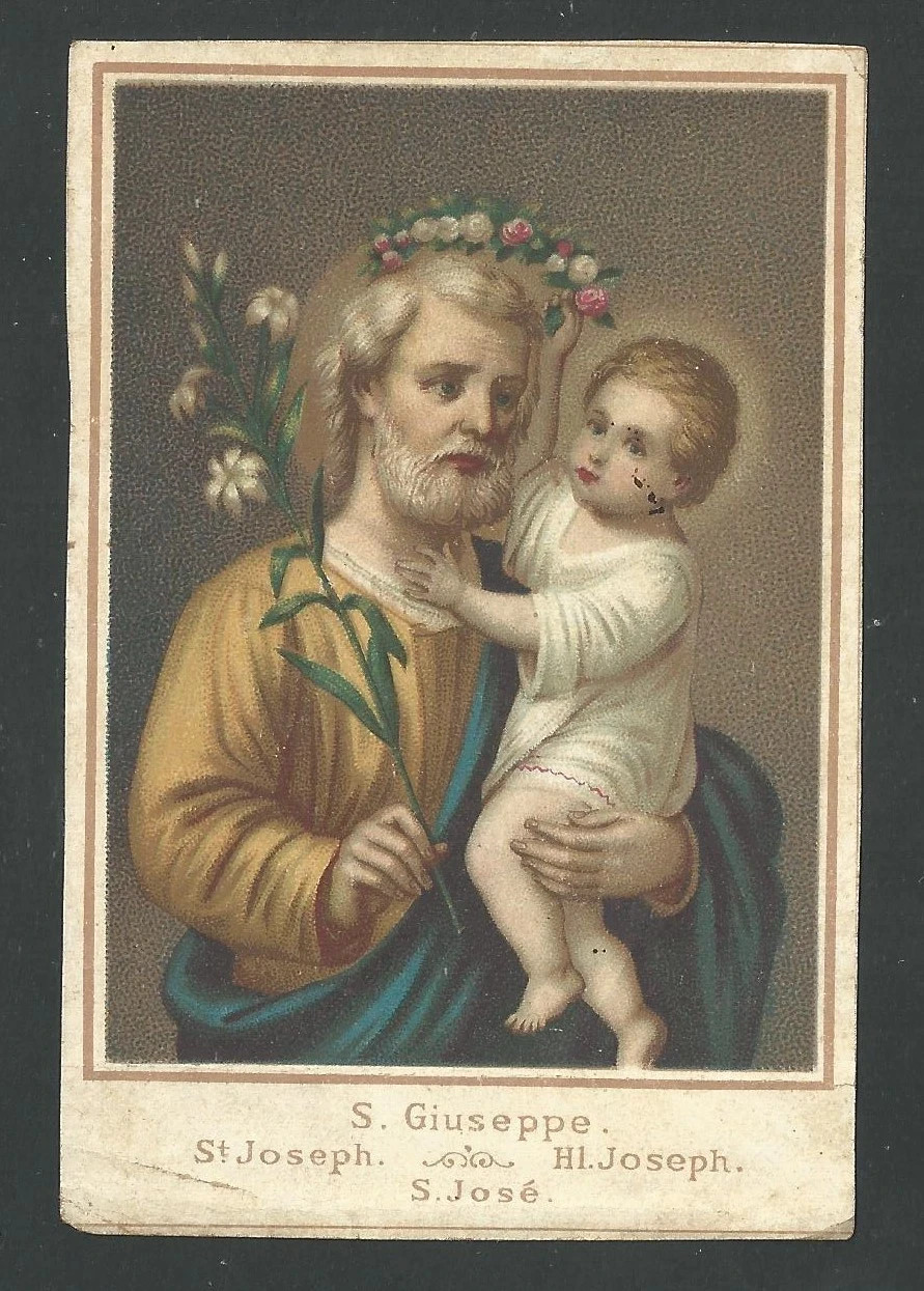 Holy card antique de San Jose santino image pieuses estampa