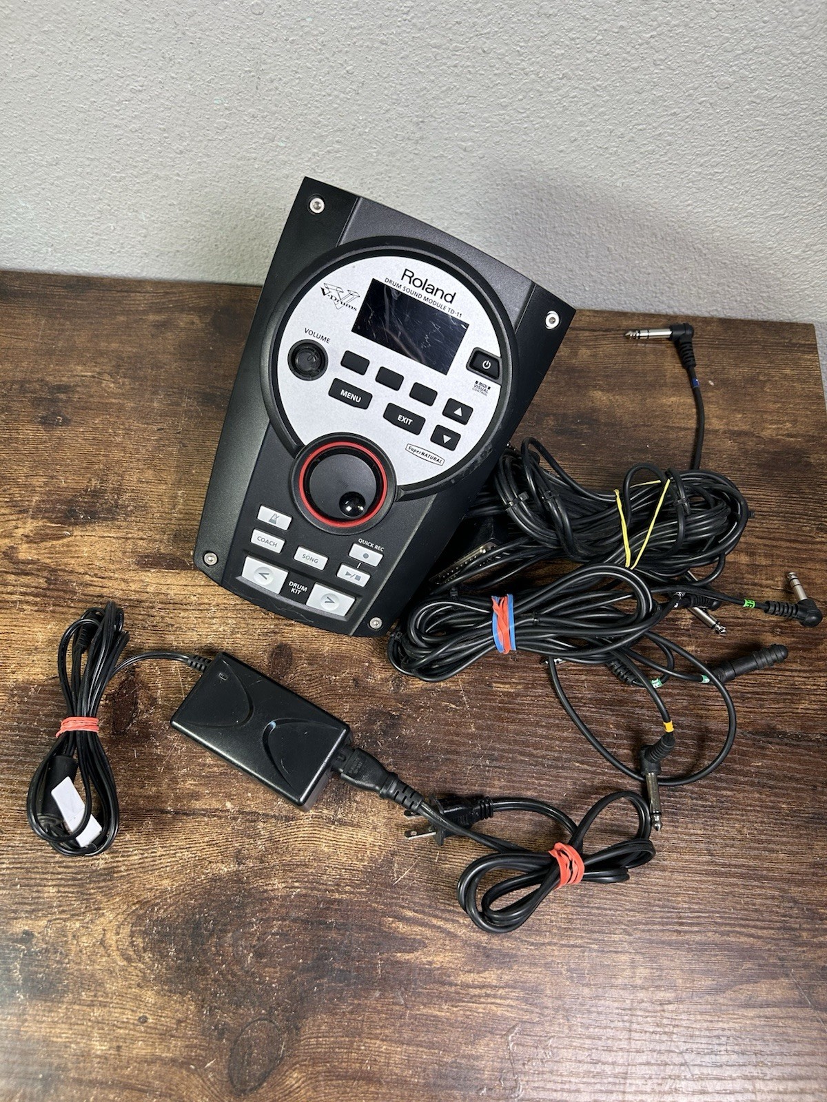 Roland TD-11 Electronic Drum Sound Module V-Drum With Power Cable, Wires, Mount