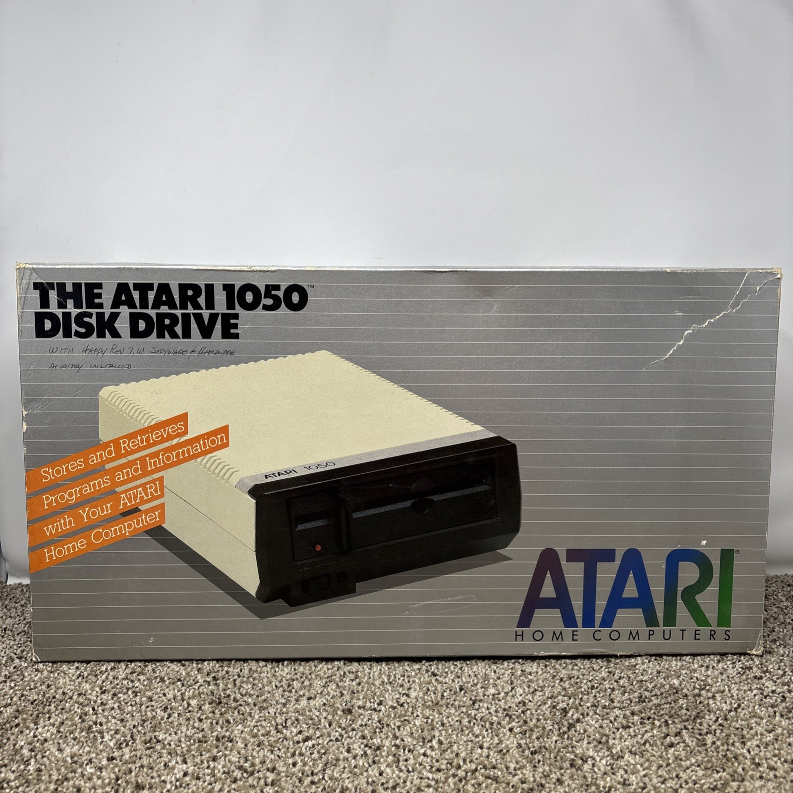 Atari 1050 Floppy Disk Drive Tested With All Cables Power And Data SIO In Box