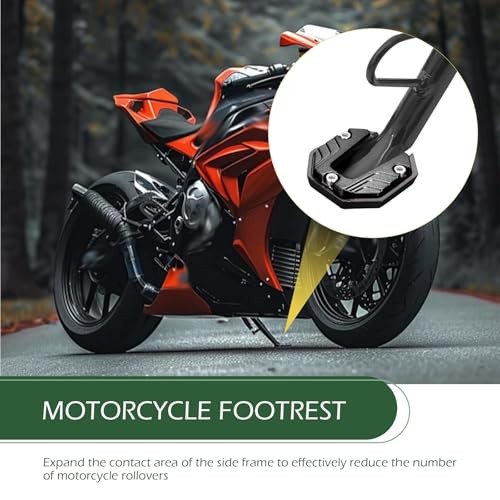 Motorcycle Kickstand Support Pad, Side Parking Stand Extension Plate, Enlarged