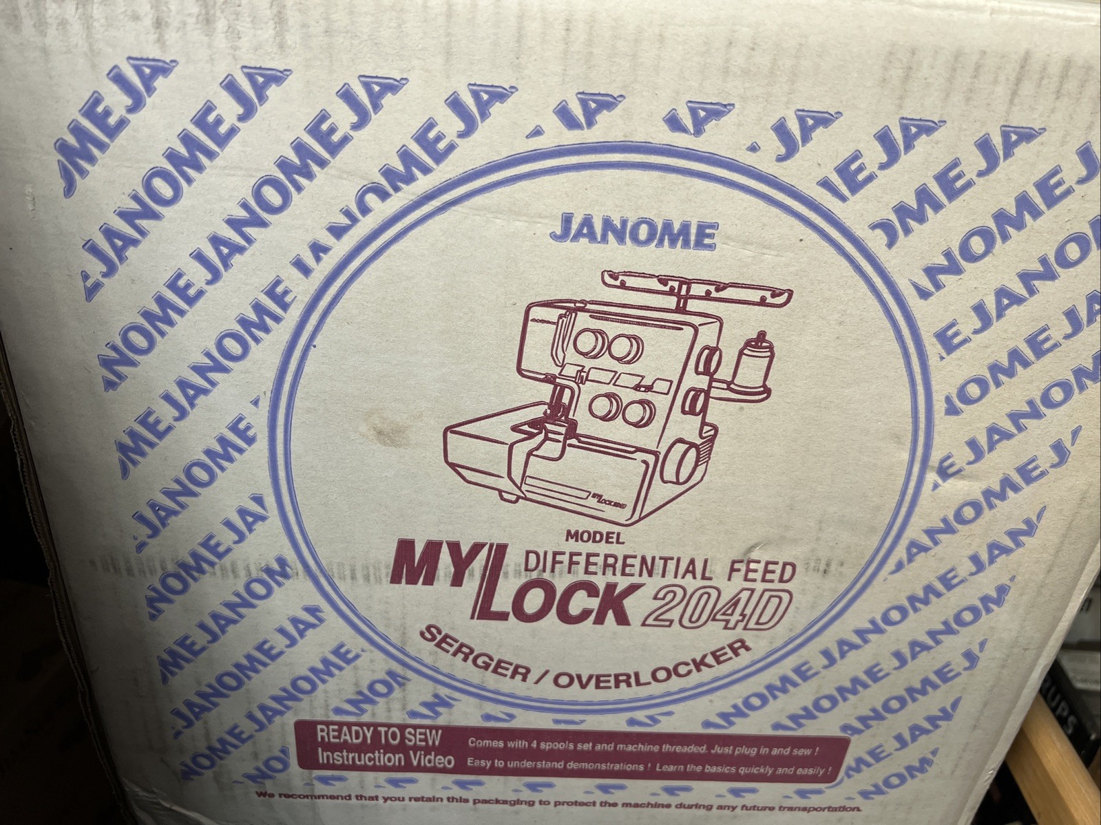 Janome MyLock 204D Serger Sewing Machine 4 Thread Overlock Tested Works