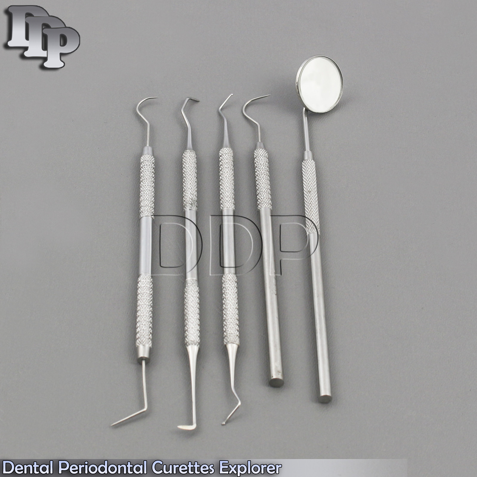 Dental Periodontal Curette Explorer 23 Hygiene Dentists Mouth Mirror Exam PR-314