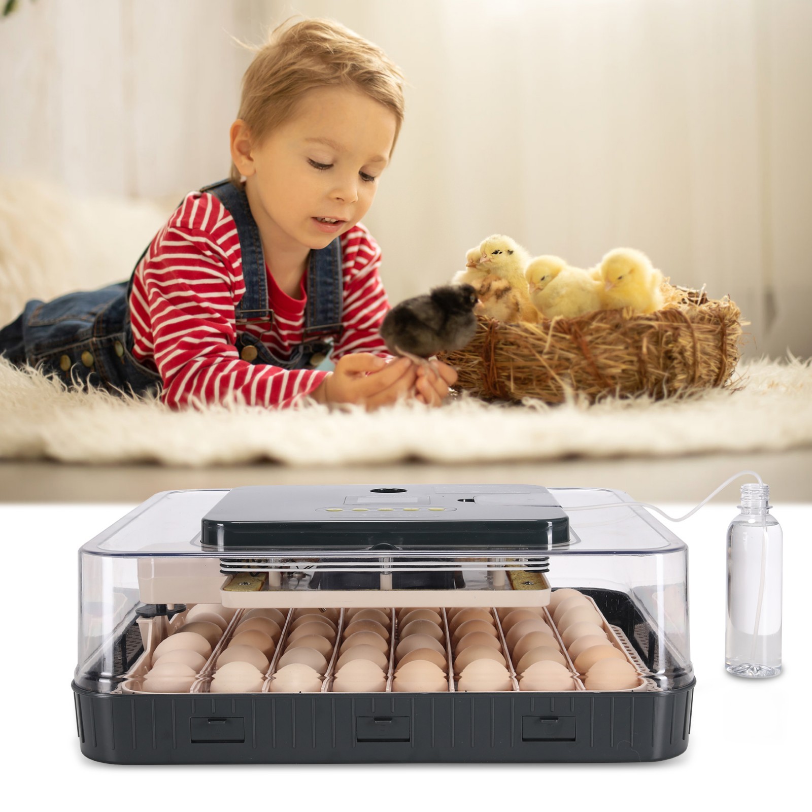 56 Egg Incubator Hatching with Automatic Egg Turner and Humidity Temp Control US