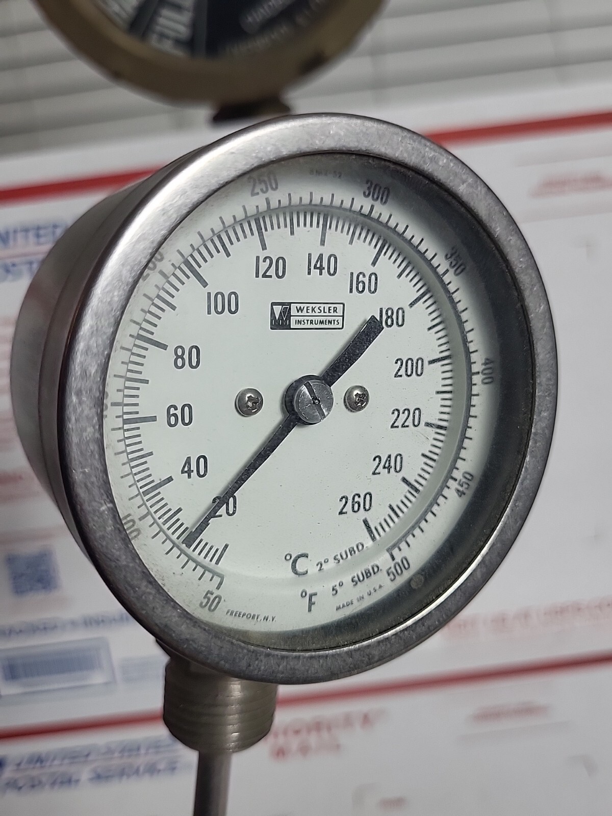 Vintage Weksler Instruments Thermometer Temperature Gauge Probe