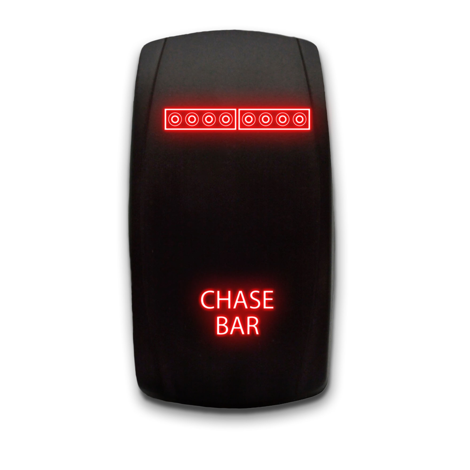 [Chase Bar] Laser Etched 5-Pin SPST Rocker Switch, 20A, Red