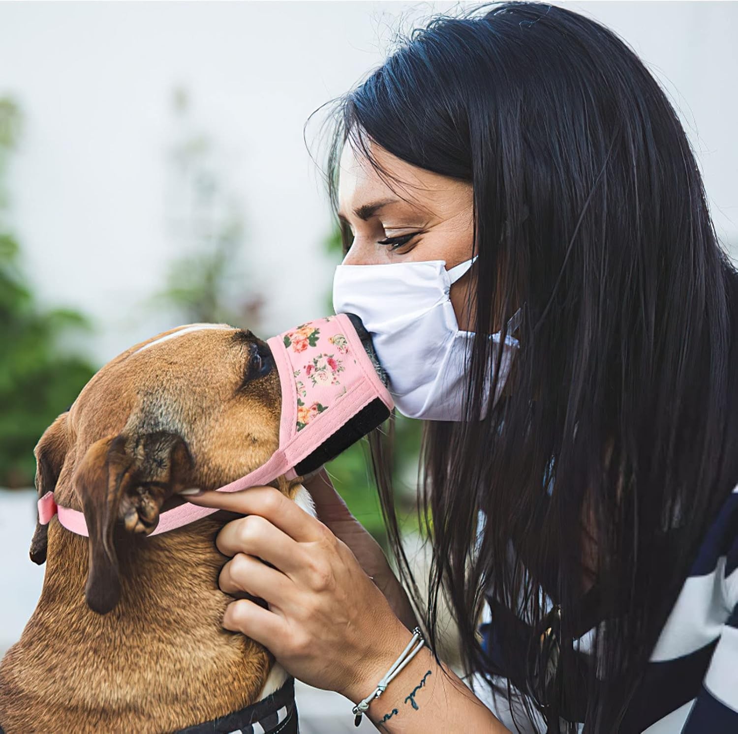 Dog Muzzle Nylon Breathable Adjustable Small Medium Large Anti Biting Barking...