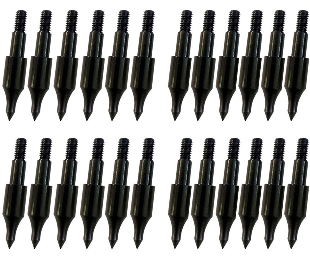 24 Pcs Steel 100 Grain Archery Field Points Arrow Tips for Target Practice