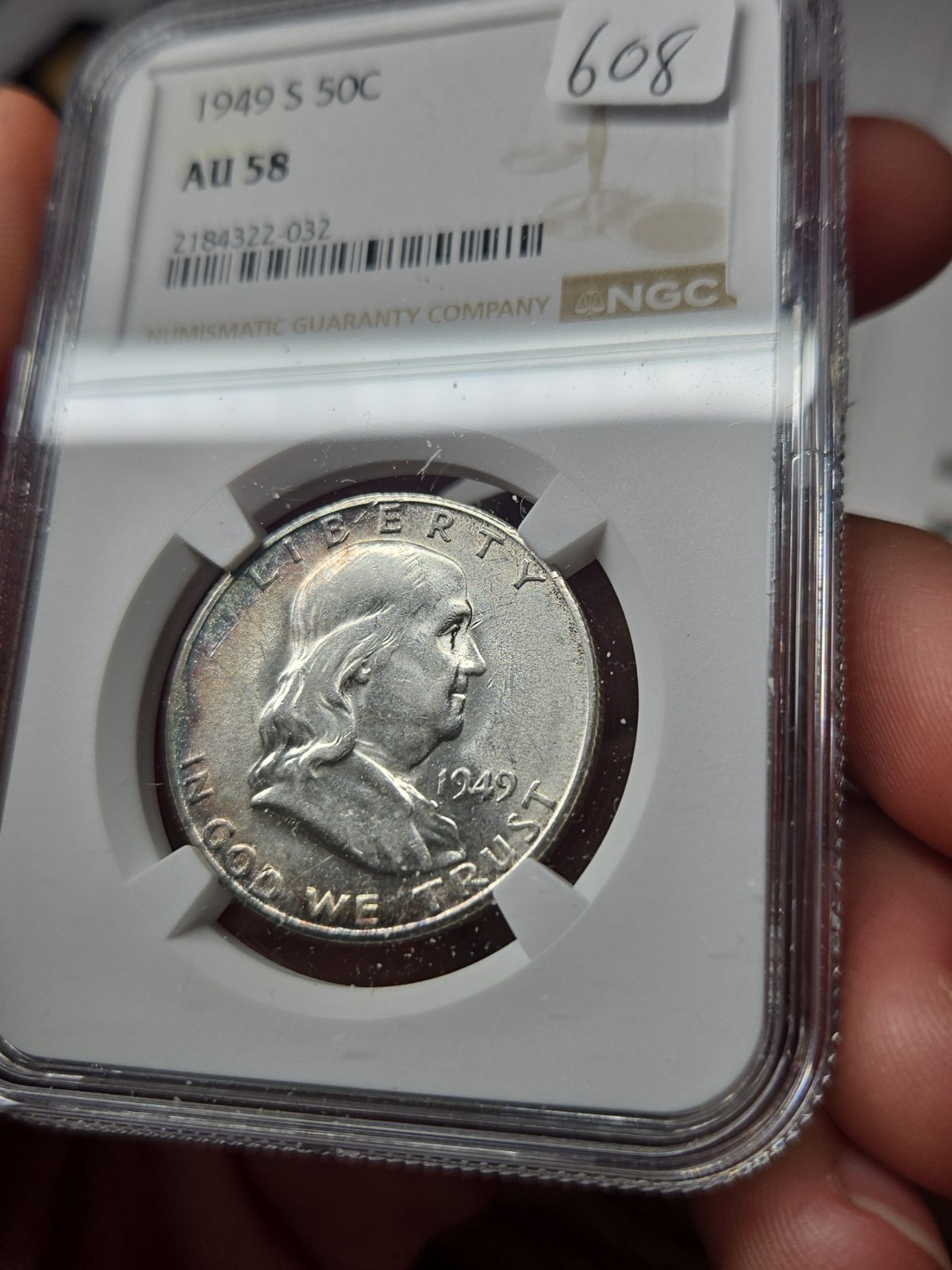 1949-S Franklin half dollar, NGC AU-58