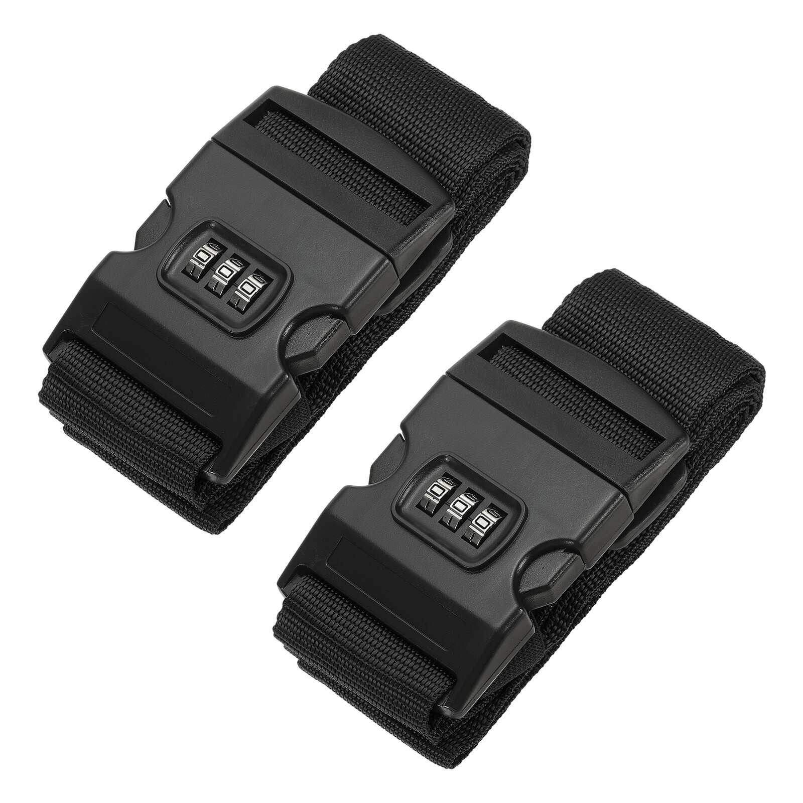 2Pcs Luggage Straps with Combination Lock TSA Approved Black