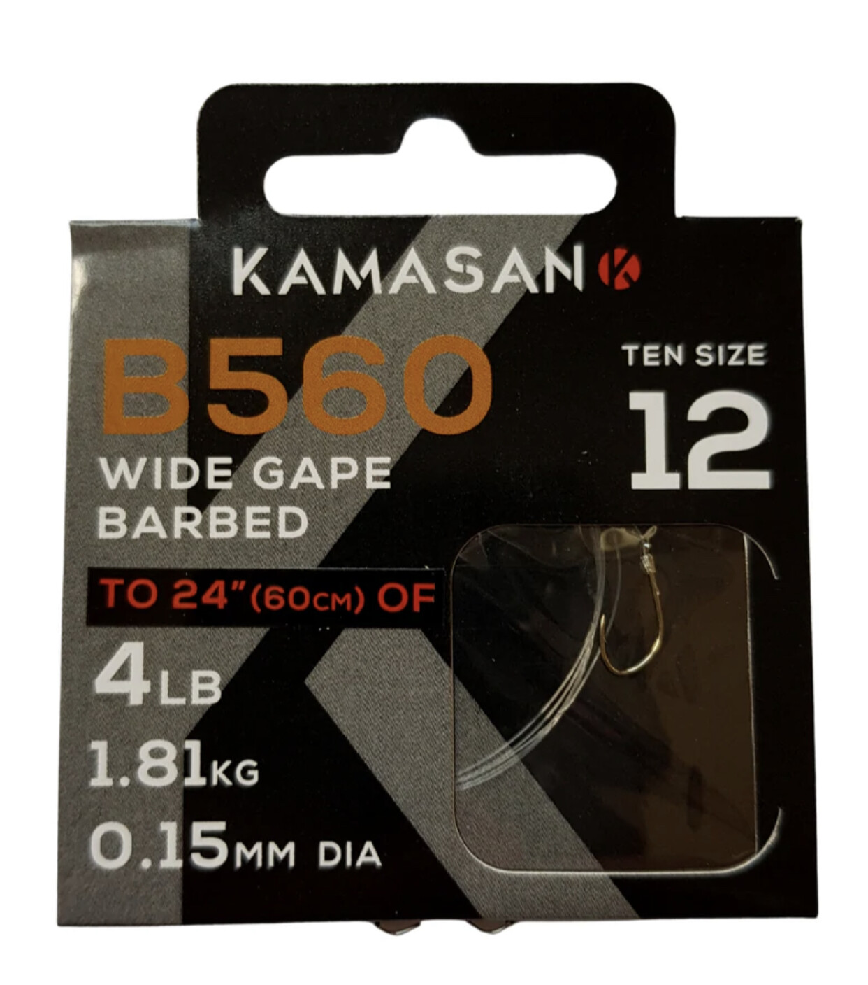 Kamasan B560 Hooks To Nylon 24" 60cm. All Sizes Available. Free P&P
