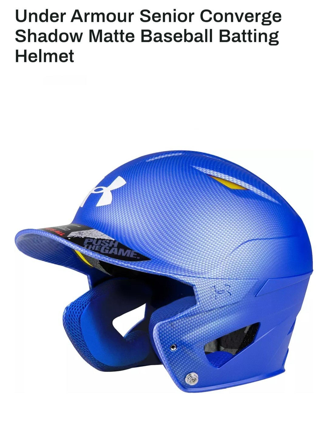 NEW Under Armour Senior Converge Shadow Matte Baseball Batting Helmet, Royal