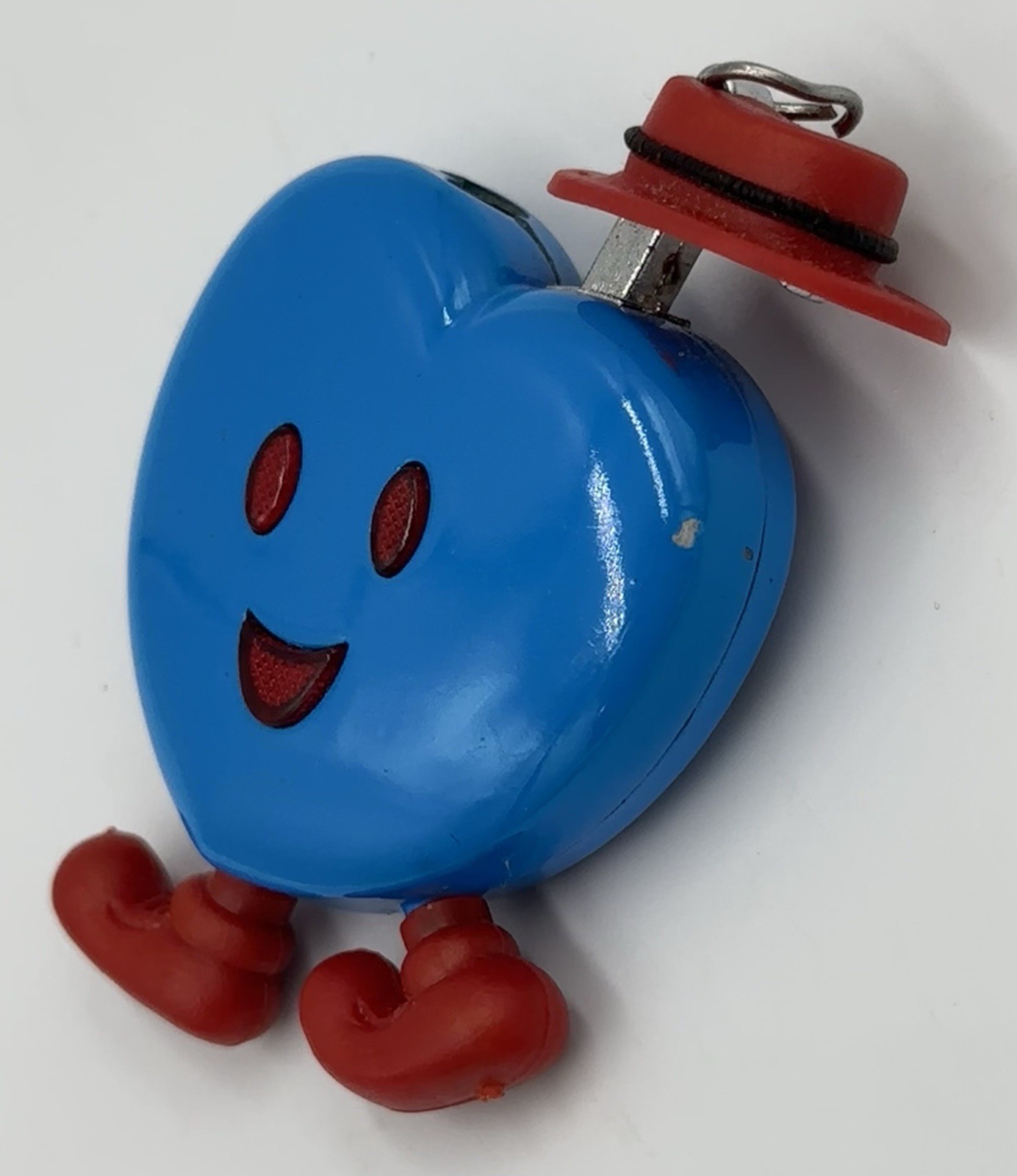 Vintage Blue Walking Heart Novelty Lighter - Red Hat & Boots - Untested