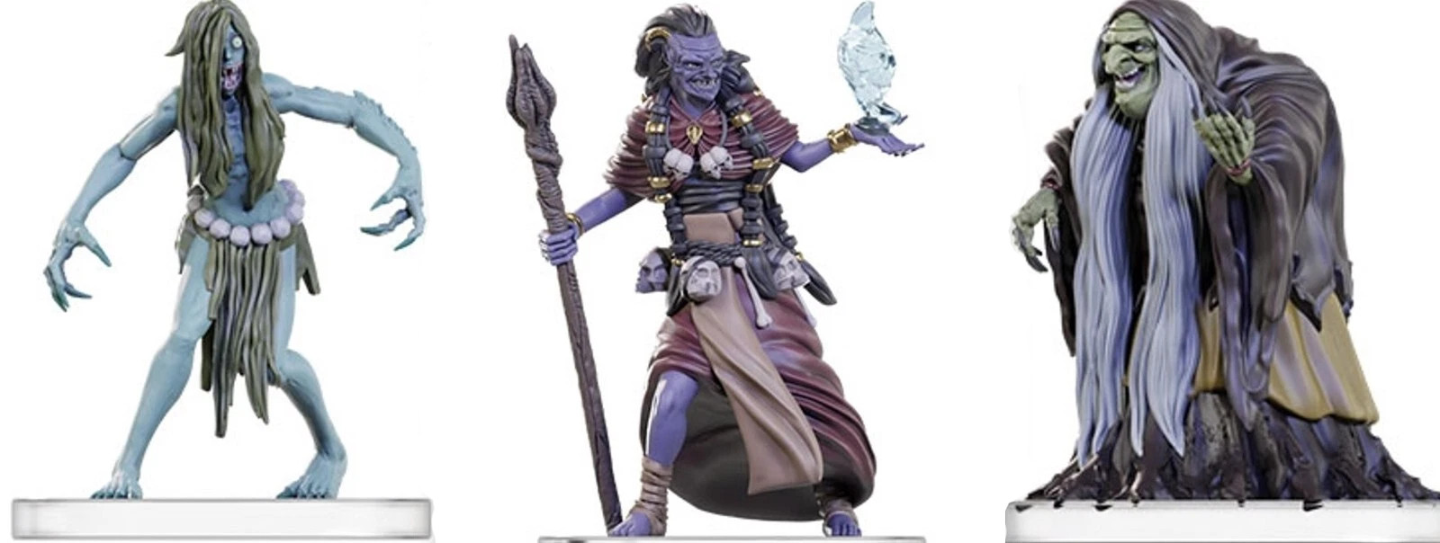 Coven of 3 Hag miniatures - Onslaught: Nightmare of the Frogmire Coven w/ Cards
