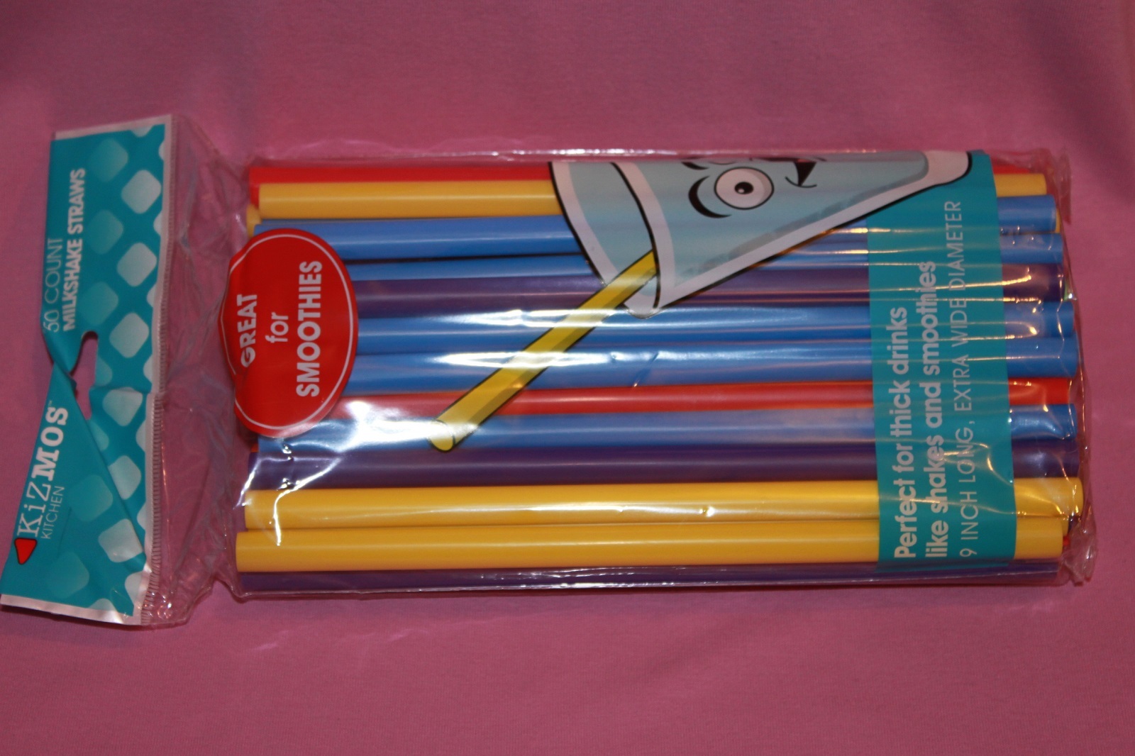 New Kizmos 50 Count Assorted Milkshake Straws