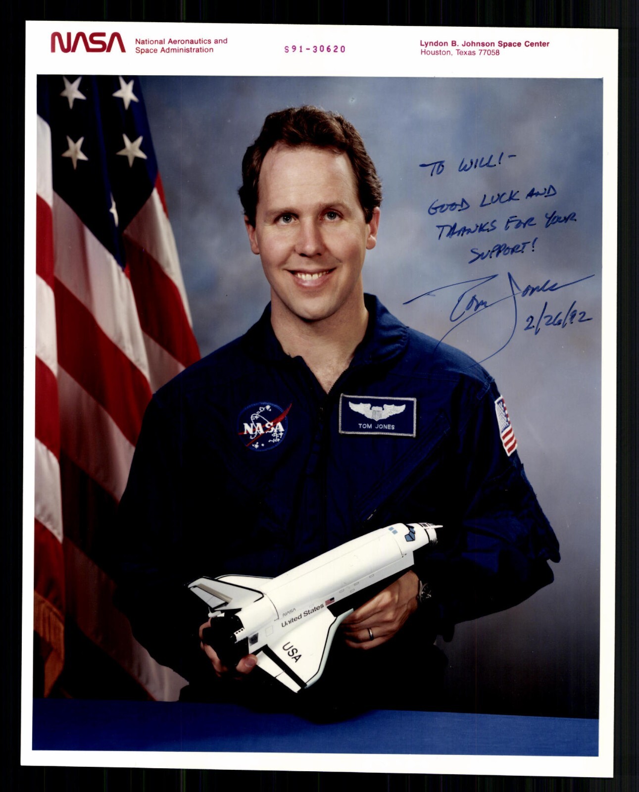 Thomas David Jones American Astronaut STS-59 Original Signed # G 43807