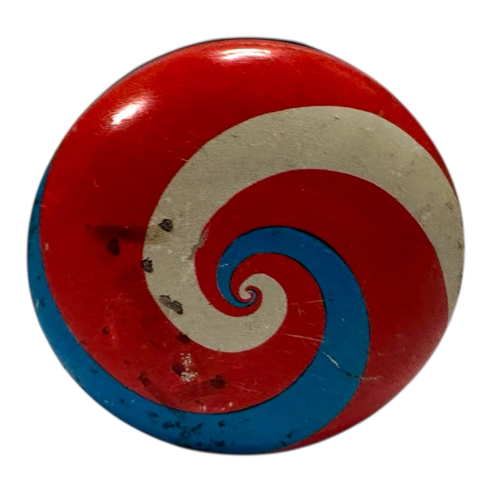VTG Tin Yo-Yo Rattle Swirl Litho Design Pat 533107 Metal YoYo Toy Made in Japan