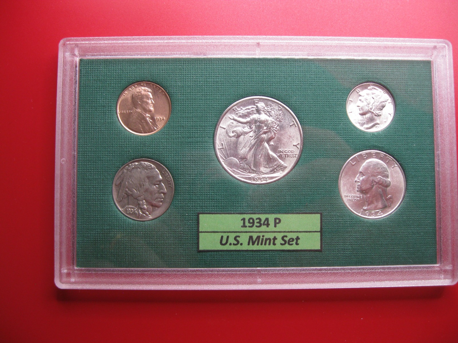 1934 P US Silver Mint Set Ch/Gem Brilliant Uncirculated!