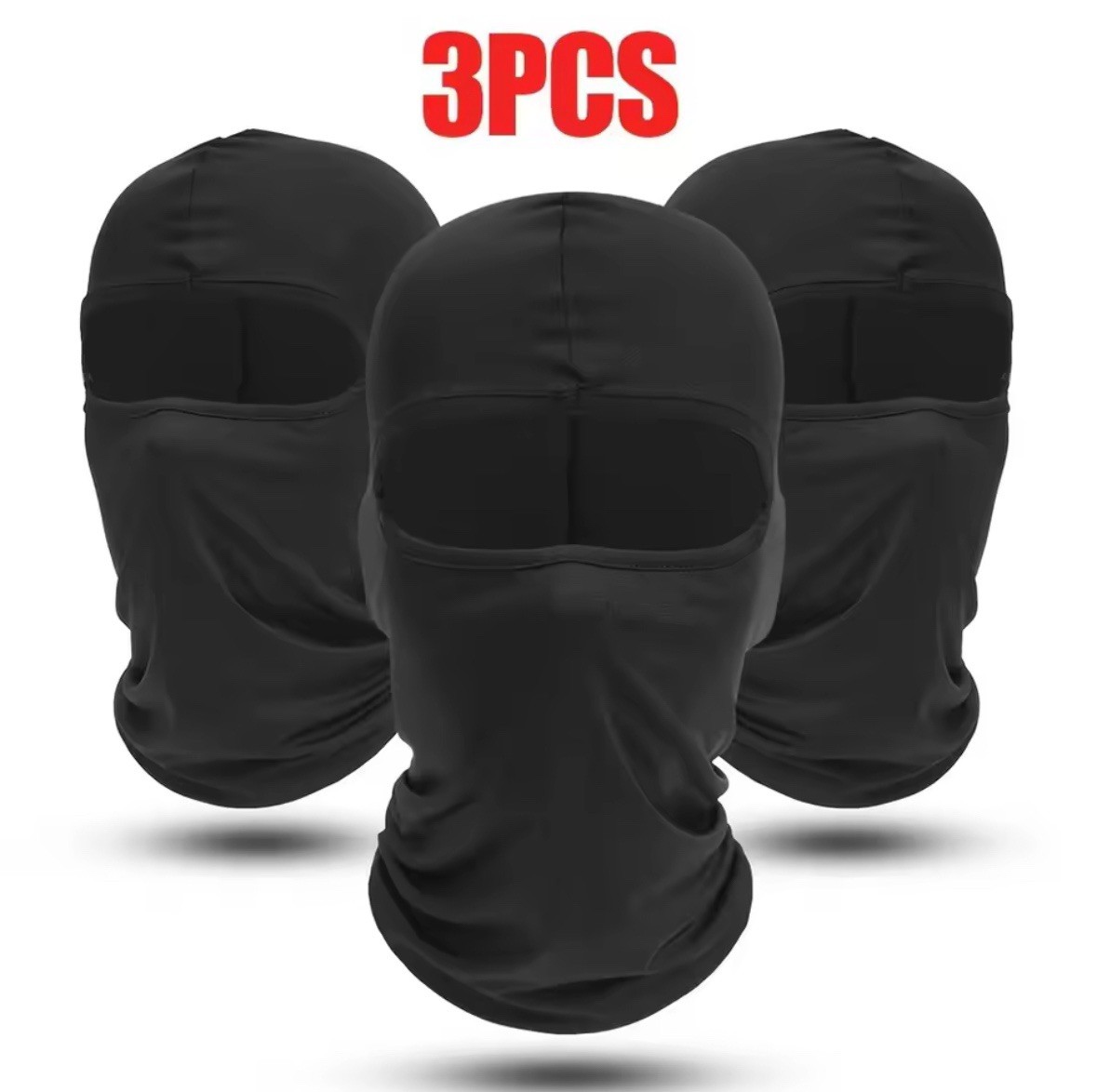 3 PIECES Quick-Dry Balaclava Sports Full Face Mask Motorcycle Beanie Hood Cap