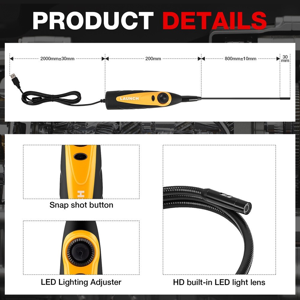 Launch Tech VSP-600 Inspection Camera Videoscope Borescope 5mm USB View&Capture*