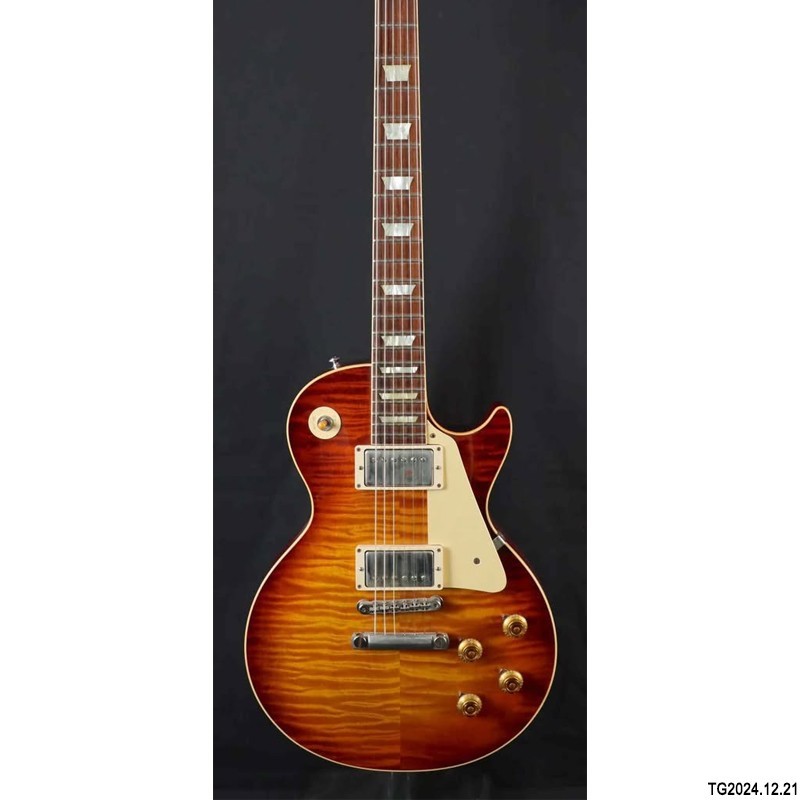 Electric guitar Sunburst flame top LP Stainless steel ball end frets ABR-1 bridg