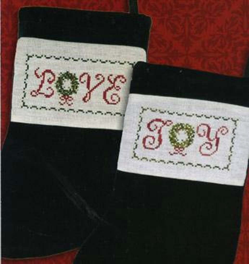 LOVE & JOY STOCKINGS SAMPLER-CROSS STITCH CHART-JBW DESIGNS