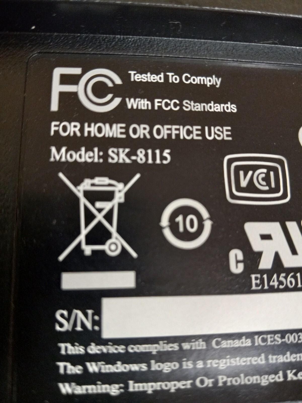 Dell Computer Keyboard Black Corded