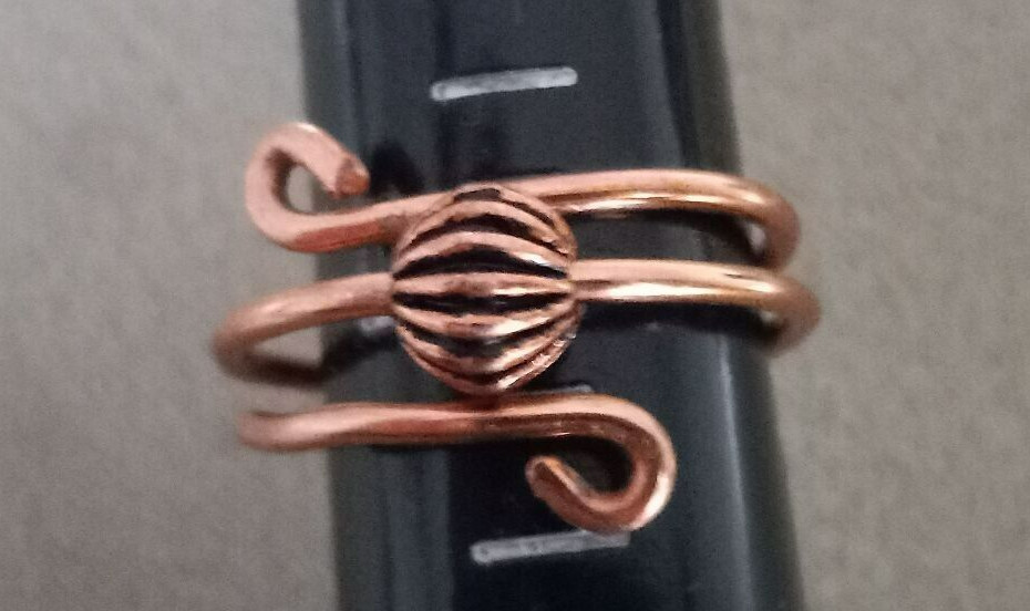 Wire Wrapped Midi Beaded Swirl Ring