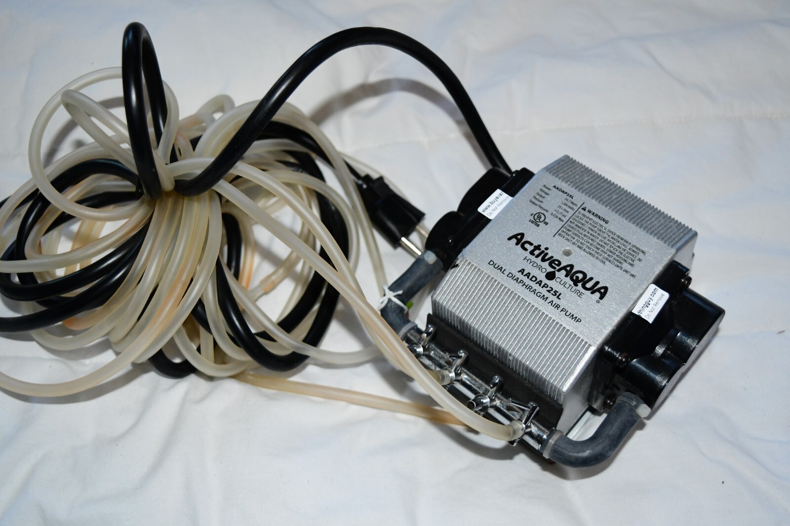Active Aqua 25L/MIN 3.77 PSI Dual Diaphragm Air Pump Rare W5A