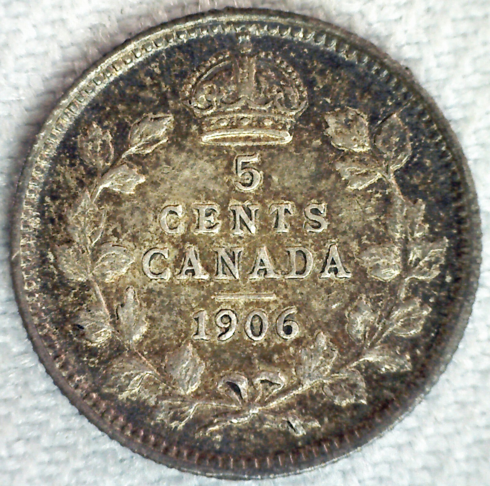 1906 Canada Silver Five Cent Coin 5c Canadian Almost Uncirculated Edward VII