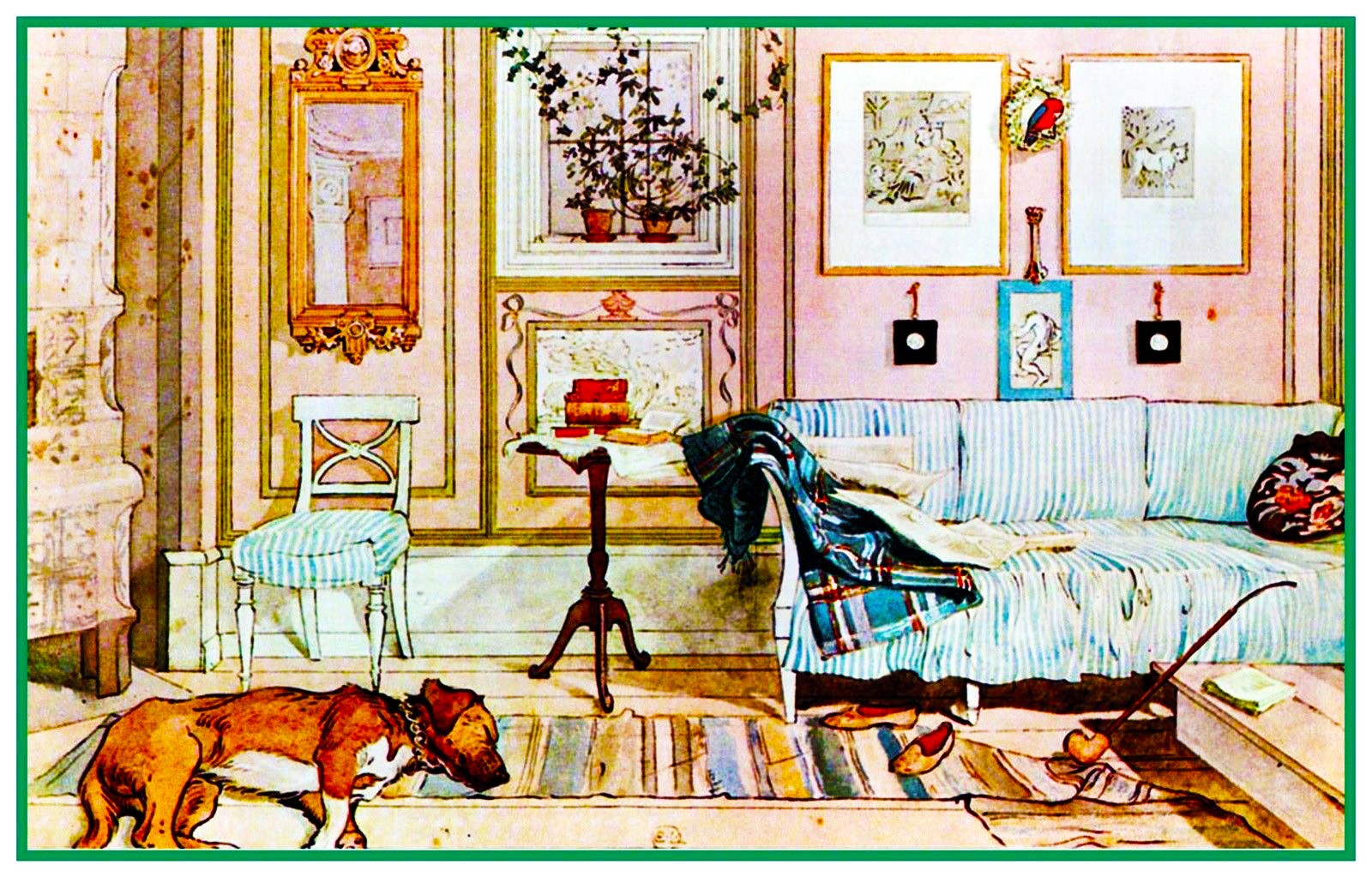 A Lazy Nook inspired by Swedish Carl Larsson Counted Cross Stitch Pattern