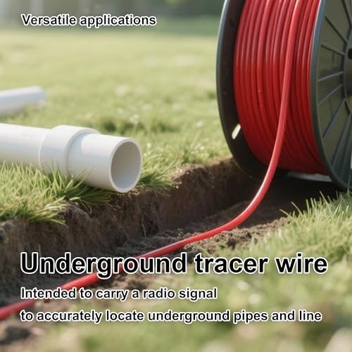 14 AWG 100% Solid Copper Tracer Wire Red - Direct Burial Underground 250ft