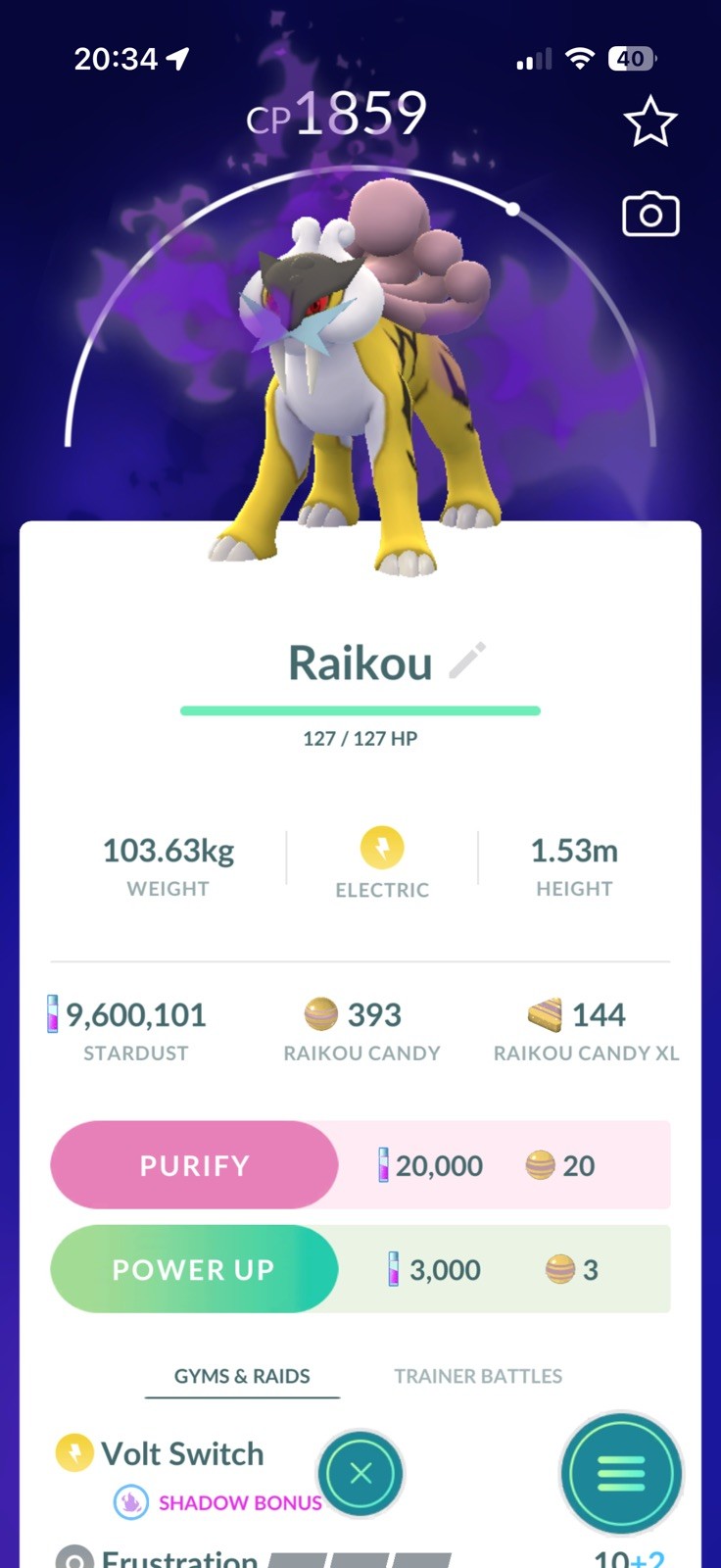 Pokemon Trade Go - Raikou