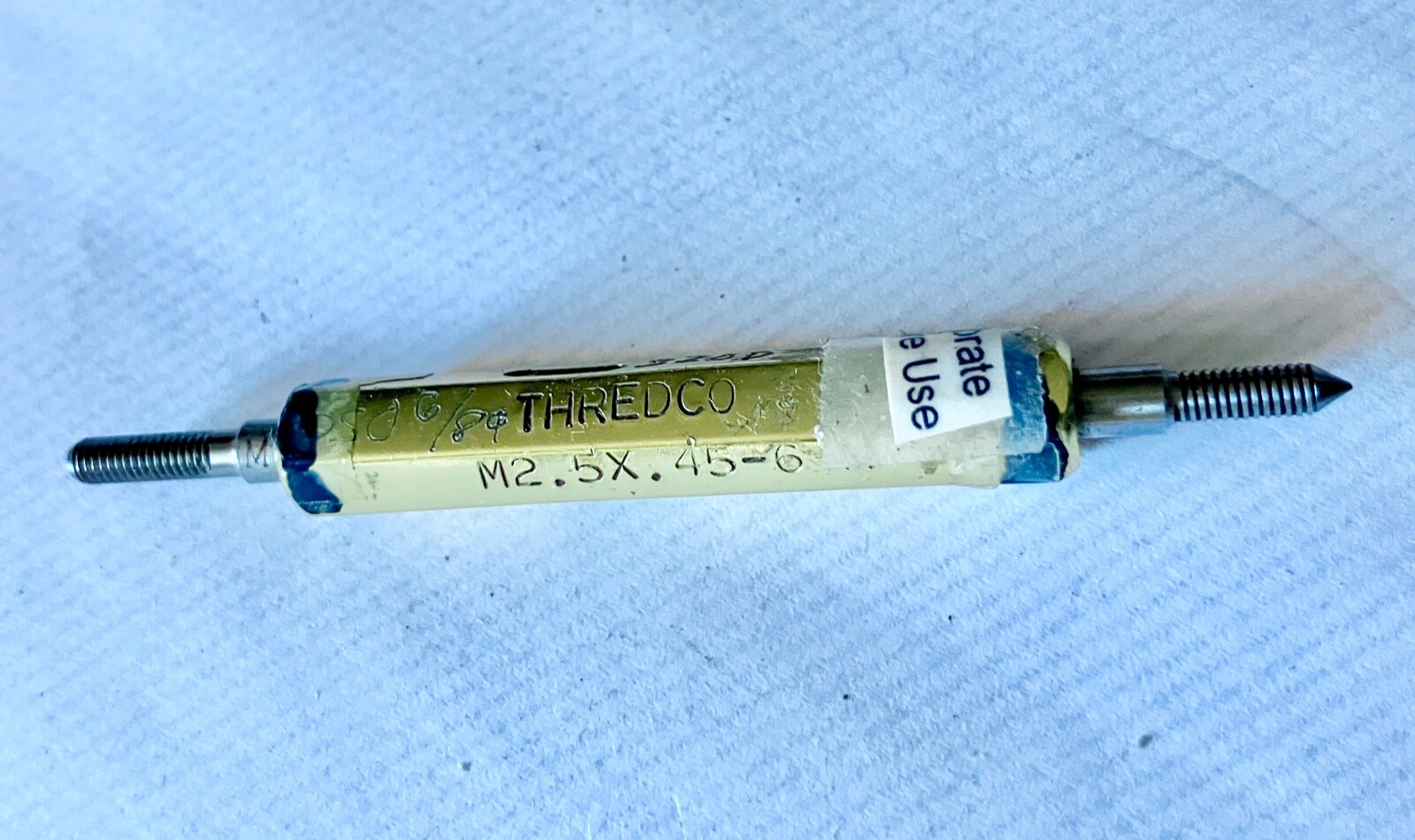 THREDCO M2.5 X .45 6H METRIC THREAD PLUG GAGE 2.5 0.45 GO NO GO .0870 & .0906