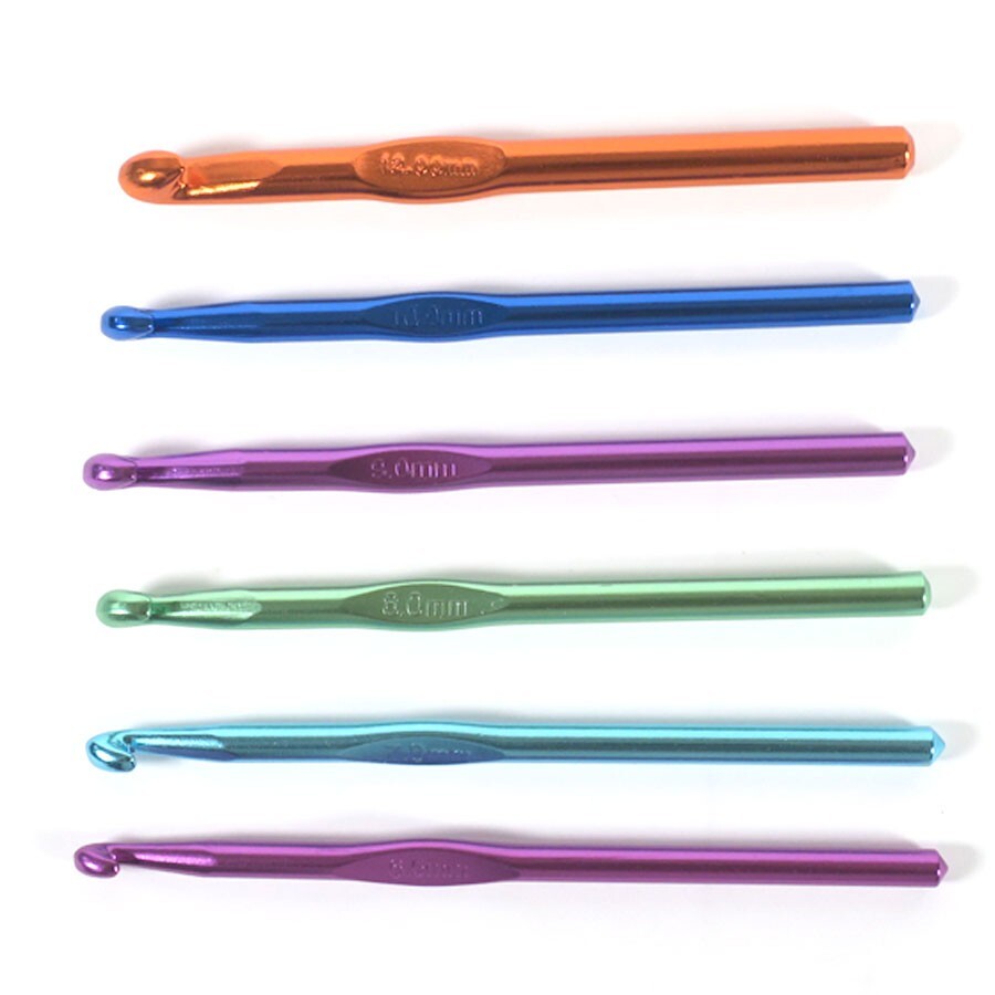 Crocheting Accessories Large 6.5mm,7.0 Yarn Tools Crafting Aluminum Hook Set