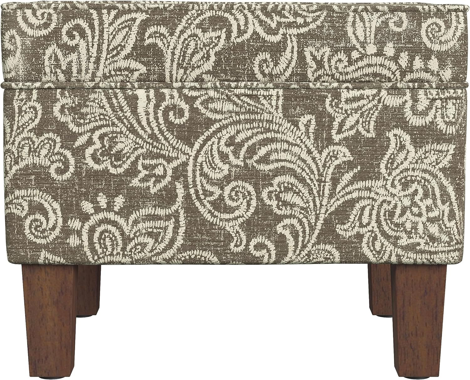 Home Decor |K7646-A880| Upholstered Modern Rectangular Storage Ottoman | Hinged