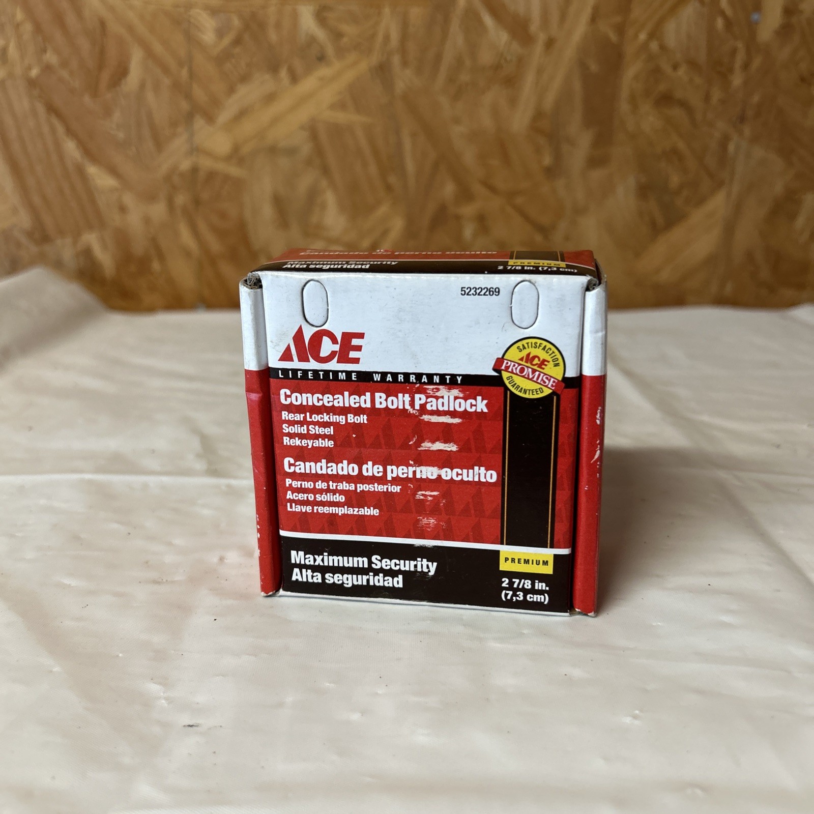 ACE Concealed Bolt Padlock, Maximum Security,  2-7/8"  (5232269) FS AN