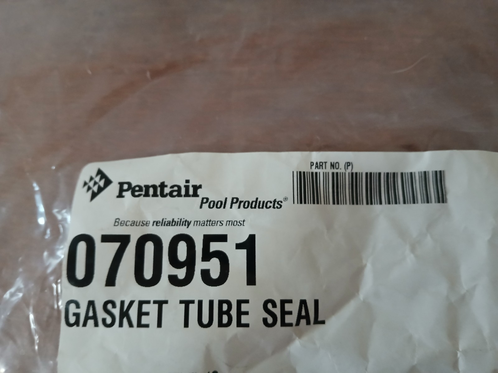 Pentair 070951 Gasket Tube Seal, NOS