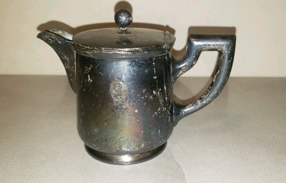rare WW2 German Military Hotel PLATTERHOF OBERSALZBRRG Silver Plate Coffee Pot