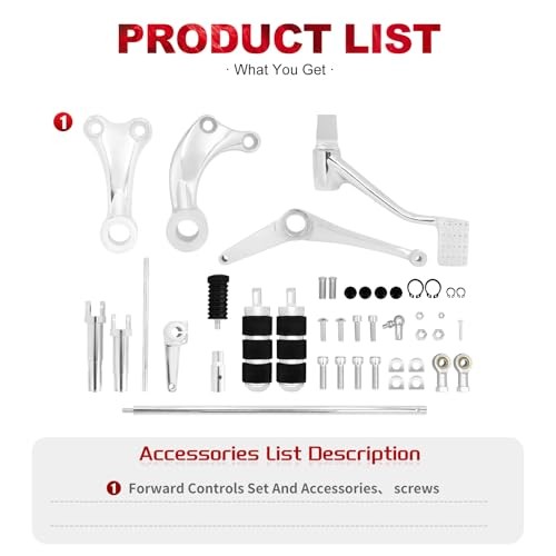 Motorcycle Forward Controls Linkages Levers Complete Kit For 2014-2022 Chrome