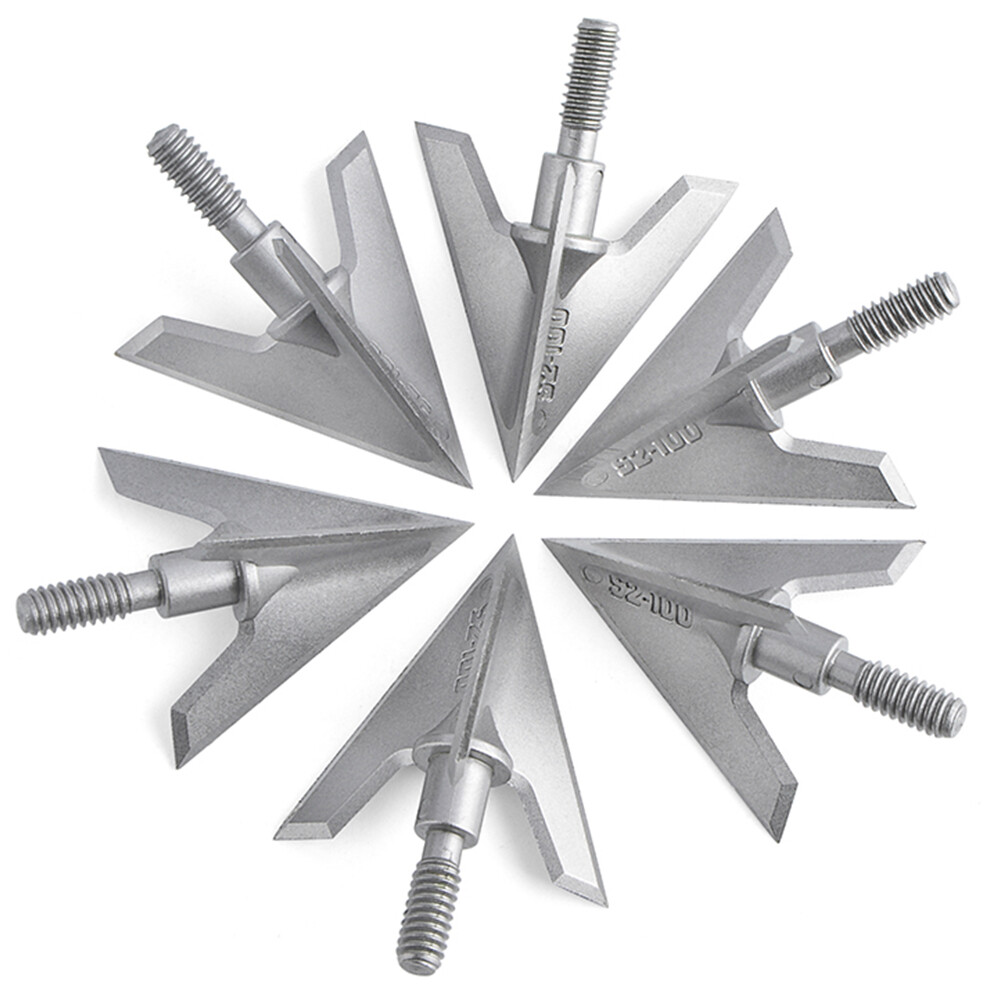 Archery Broadheads 100 Grain Compound Bow Hunting 3 Blade Fixed Arrowheads Tip