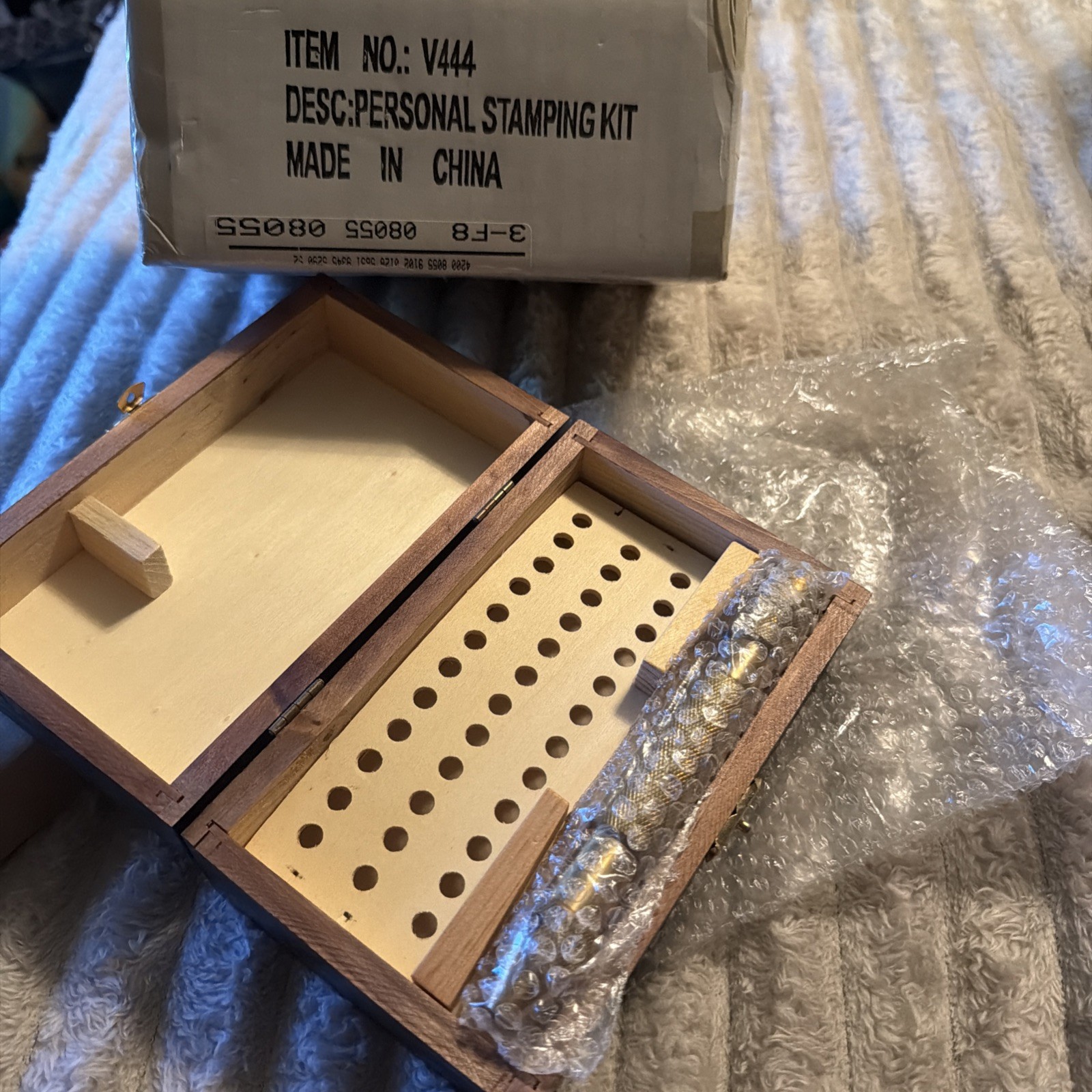 Personal Metal Stamping Kit New In Wooden Storage Box