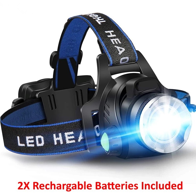25000LM LED Headlamp Rechargeable Headlight Zoomable Head Torch Lamp Flashlight
