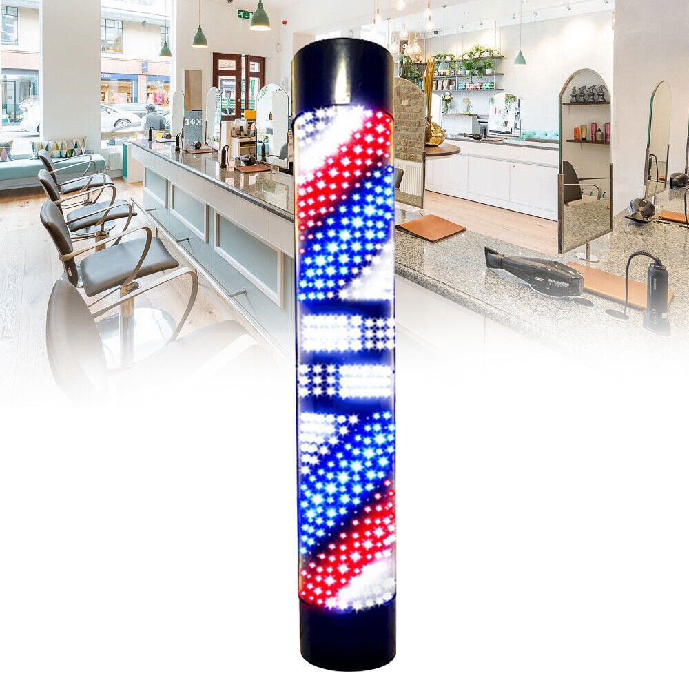 Rotating LED Barber Pole Light – Waterproof Wall Sign for Salons