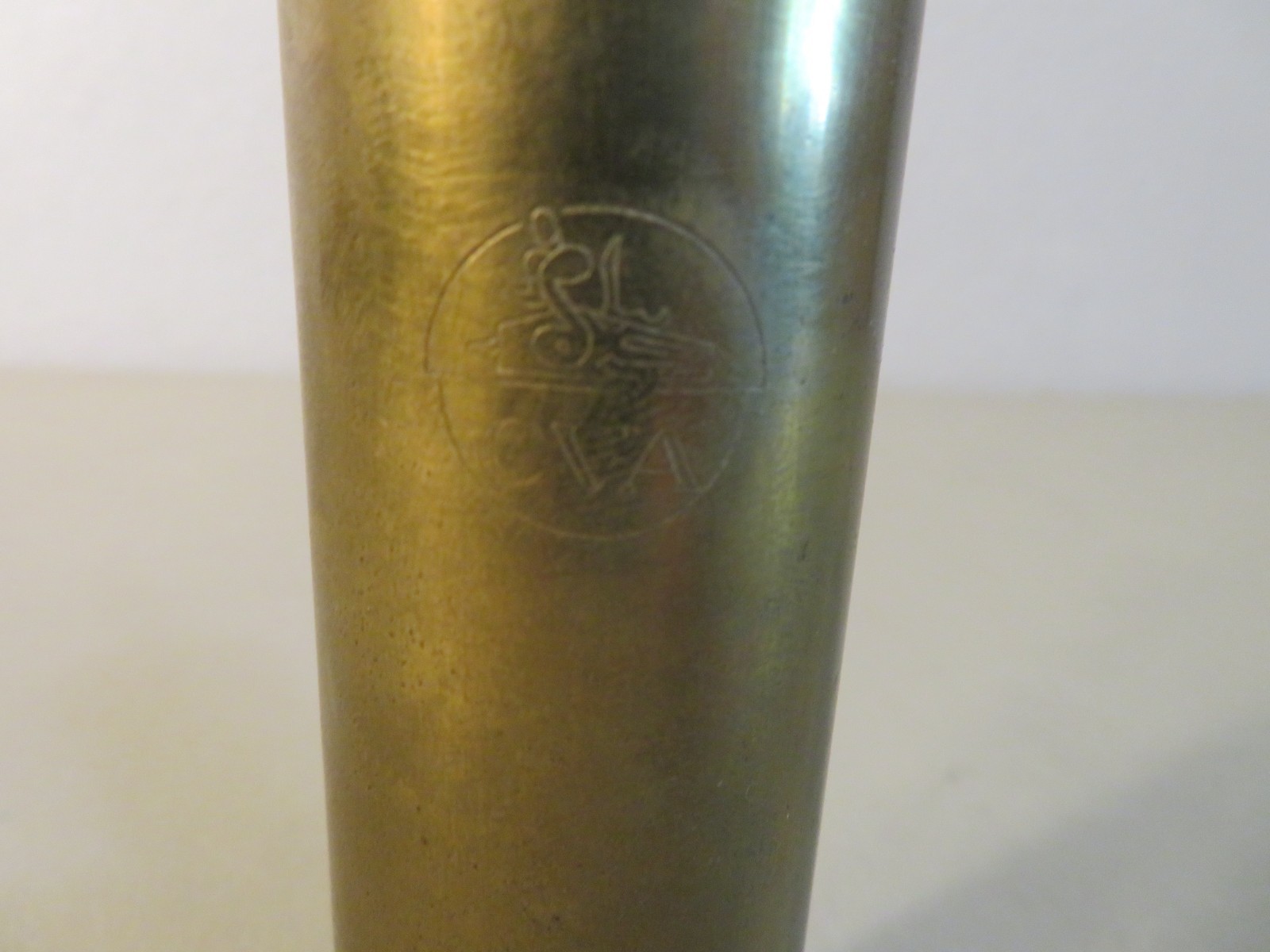 Vintage CVA Solid Brass Black Powder Flask for Muzzle Loaders Made In Italy